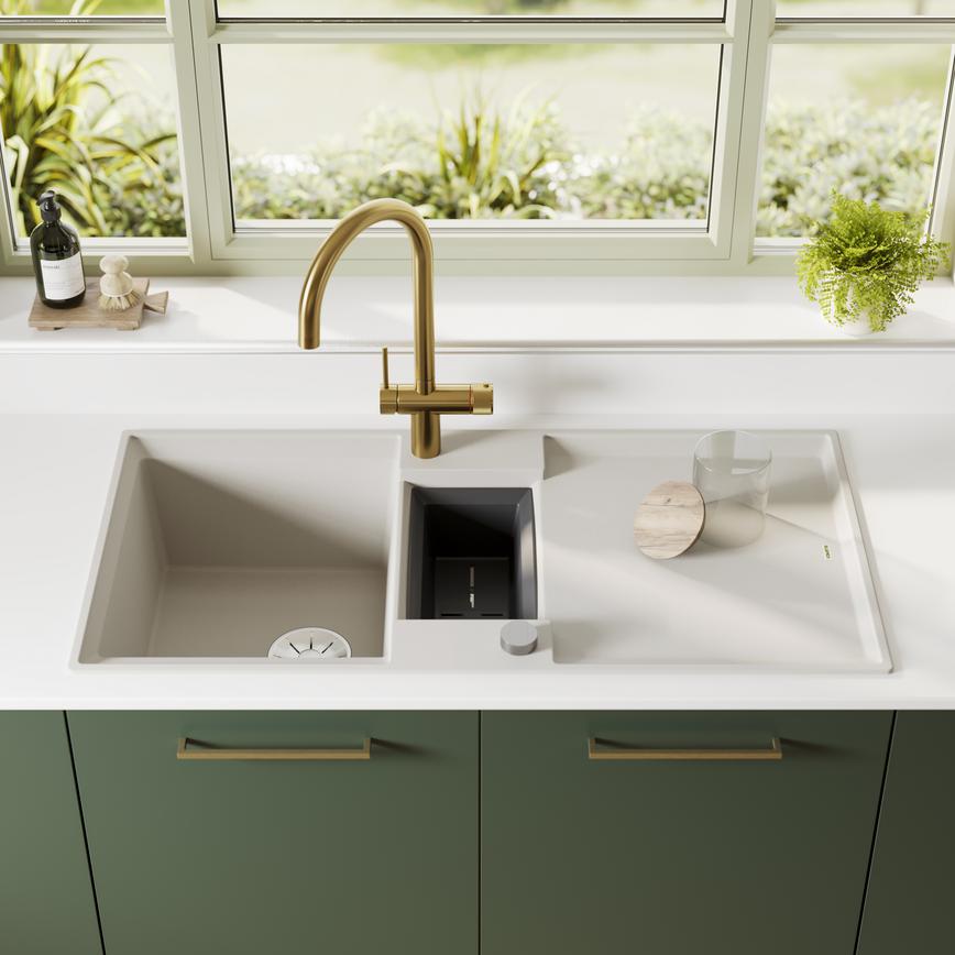 Blanco Granite 1.5 Bowl Soft White Front