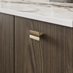 Verve Matt Brass and Dark Oak Mounted Trim Bar Cupboard Handle 50mm