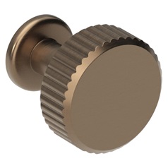 Fluted Matt Bronze Classic Round Cupboard Door Knob 30mm