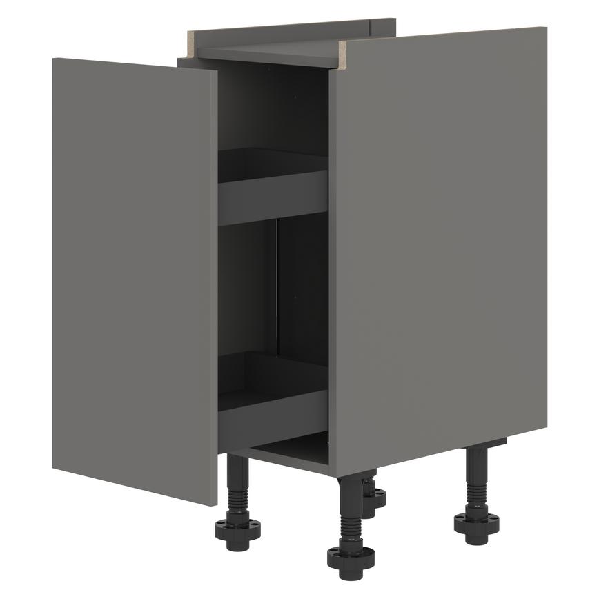 Croft Grey 400mm Ready Assembled Pre-Fitted Pull Forward Handleless Base Cabinet