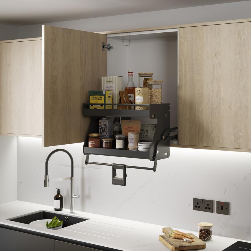 600mm Pull Down Anthracite Wall Accessory