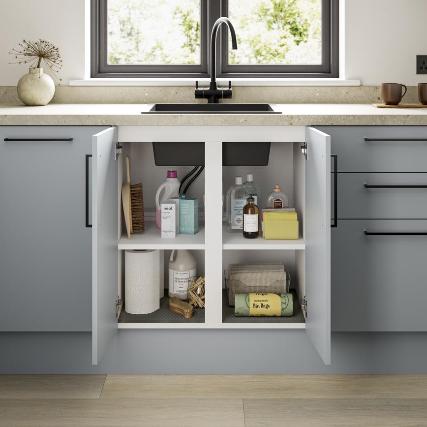 White 720mm x 700mm x 575mm Ready Assembled Sink Base Cabinet