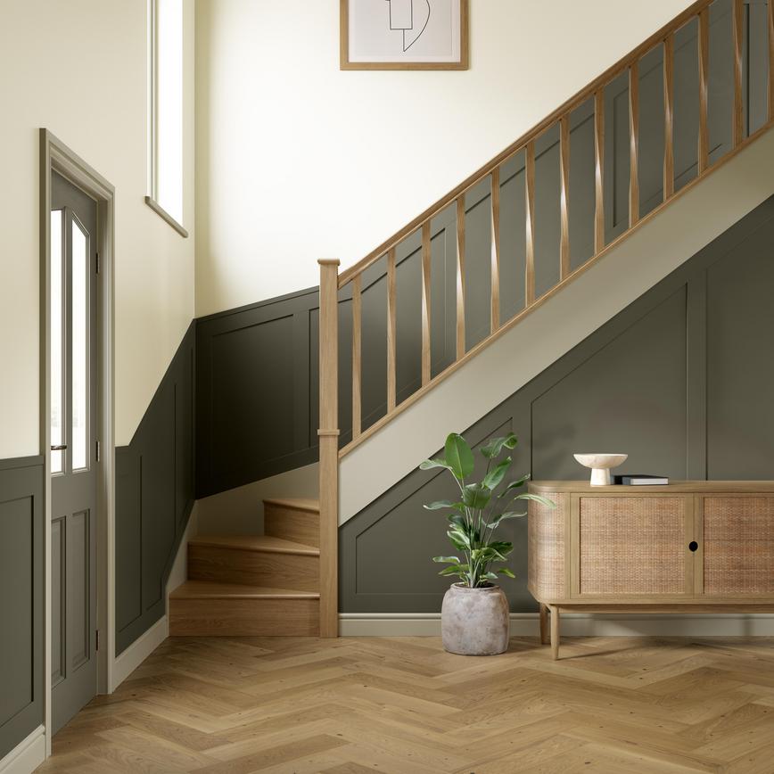 Howdens Oak Veneered Stair Cladding Tread with Reversible Riser