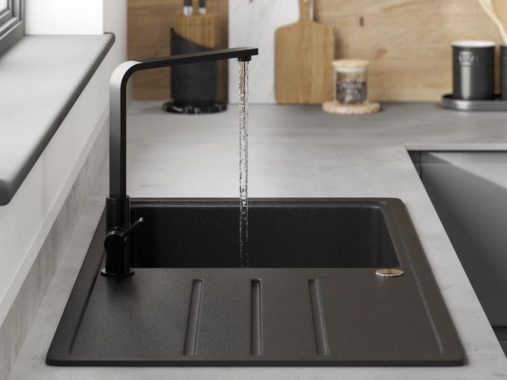 Clerkenwell super matt slate grey sink and tap