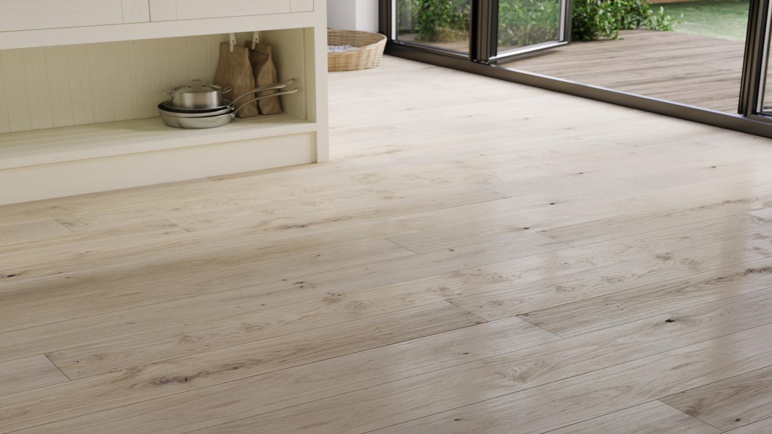 Tewkesbury Antique White Engineered Real Wood Pre-Finished Fast Fit Light White Oak Flooring