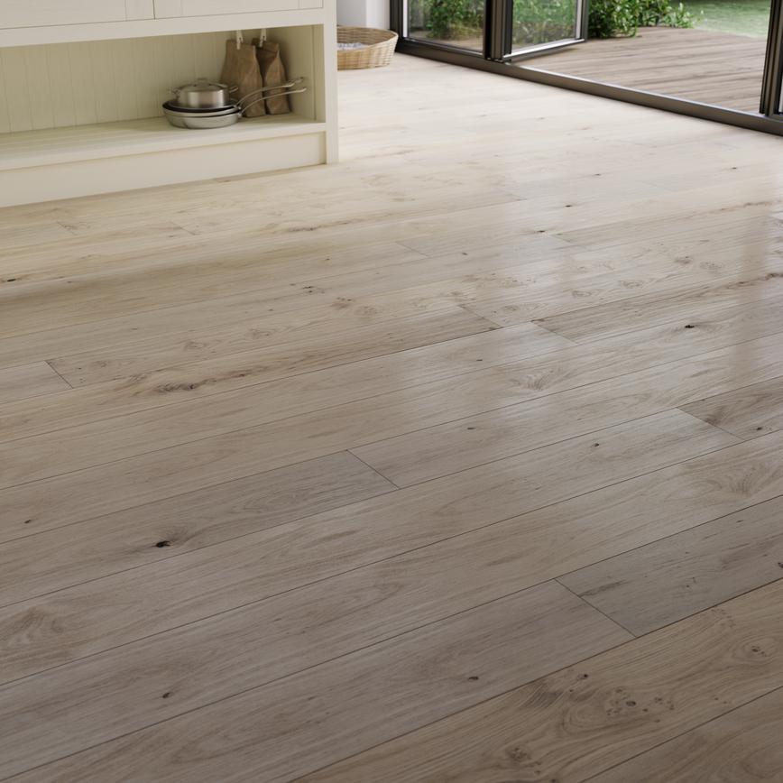 Tewkesbury Antique White Engineered Real Wood Pre-Finished Fast Fit Light White Oak Flooring