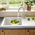 Lamona Ceramic Single Bowl Sink with Lamona Chrome Victoria Swan Neck Monobloc Tap