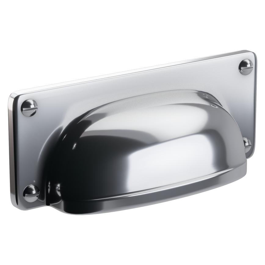 Chrome Effect Cup Handle with Back Plate