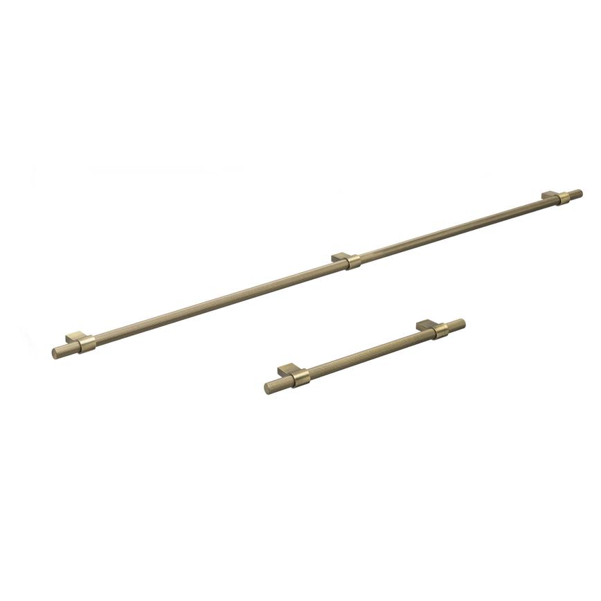 Aged Brass Effect Knurled T Bar Handle
