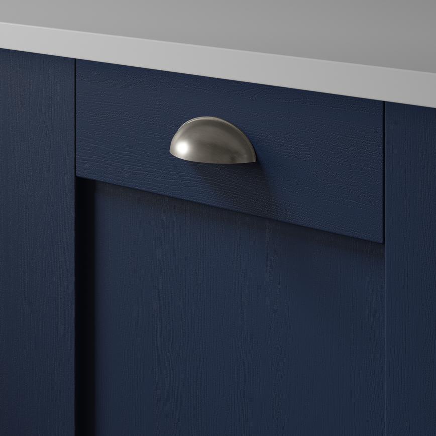 Metric cup handle in nickel finish