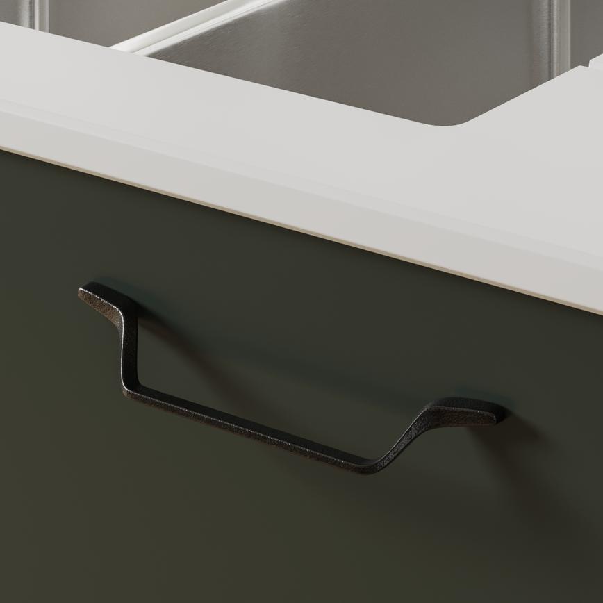 Smithing Antique Black Tab D Cupboard Handle 191mm