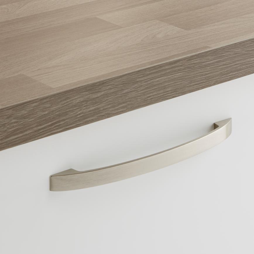 Brushed Steel Effect Thin Strap D Handle