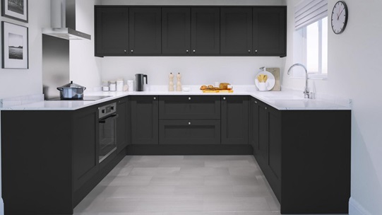 Chilcomb Super Matt Charcoal U Shape