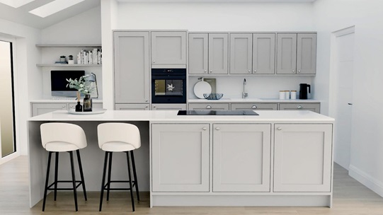 Chilcomb Inframe Dove Grey Island Kitchen