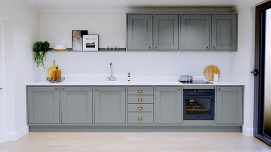 Chilcomb Inframe Dusk Blue Single Wall Kitchen