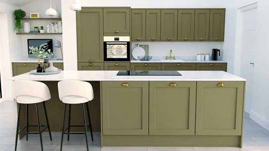 Chilcomb Paint To Order Olive EKES Island Kitchen Set
