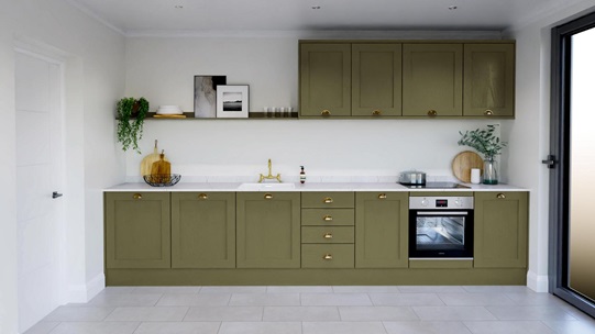 Chilcomb Paint To Order Olive EKES Single Wall Kitchen Set