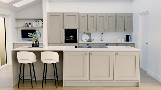 Chilcomb Inframe Pebble Island Kitchen