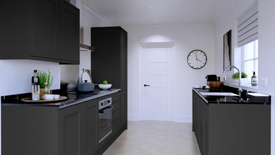 Chilcomb Charcoal Handleless Galley