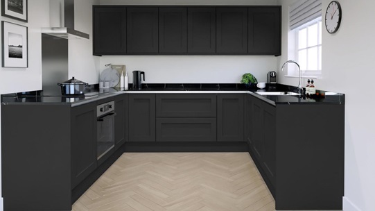 Chilcomb Charcoal Handleless U Shape