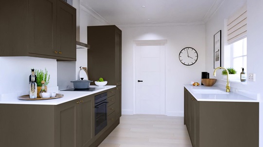 Chilcomb Paint To Order Truffle EKES Galley Kitchen Set