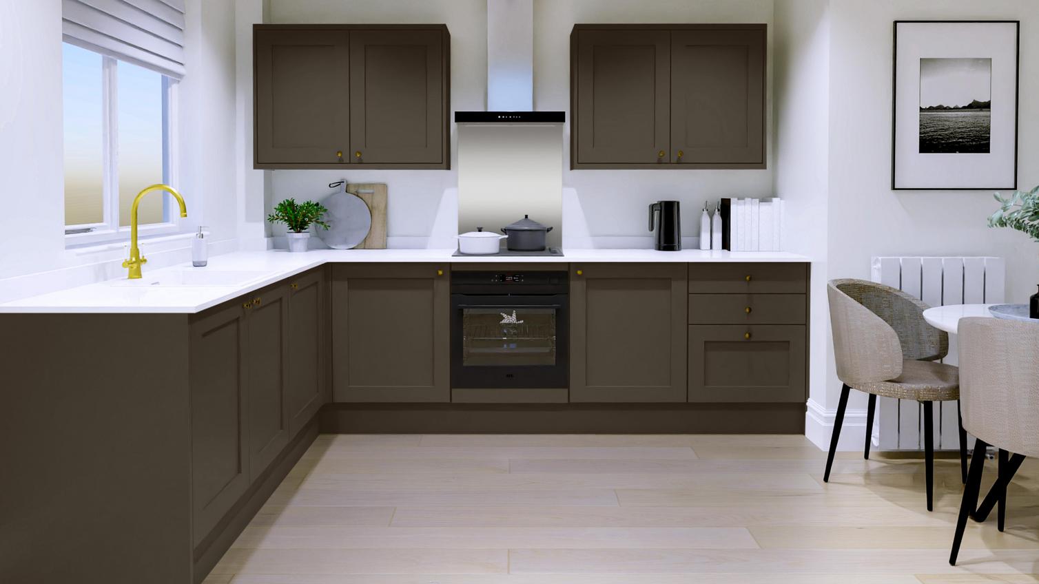 Chilcomb Paint To Order Truffle EKES L Shape Kitchen Set