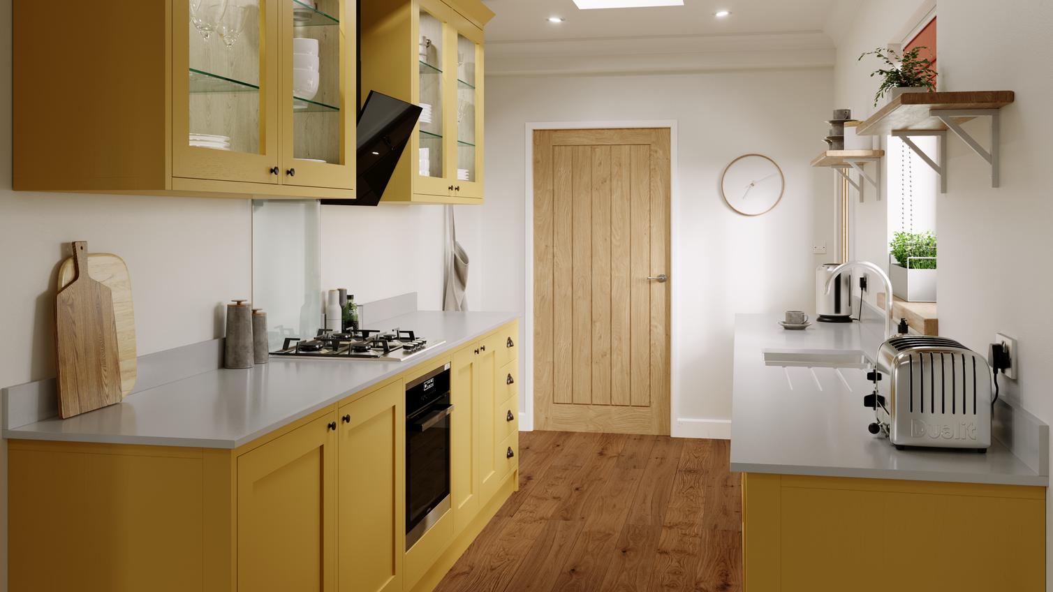 Chilcomb Inframe Yellow Paintable Galley Kitchen