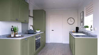 Chilcomb Reed Green Galley Kitchen