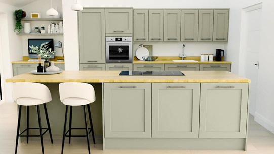 Chilcomb Sage Green EKES Island Main Set Shot