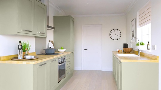 Chilcomb Sage Green EKES Galley Main Set Shot