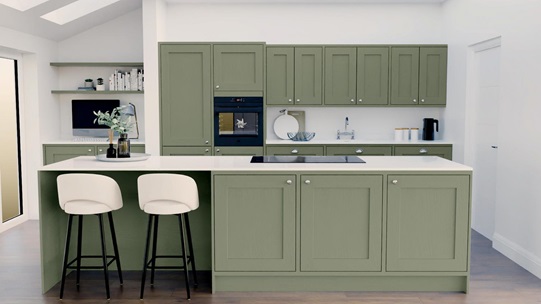 Chilcomb Reed Green In Frame Island Kitchen