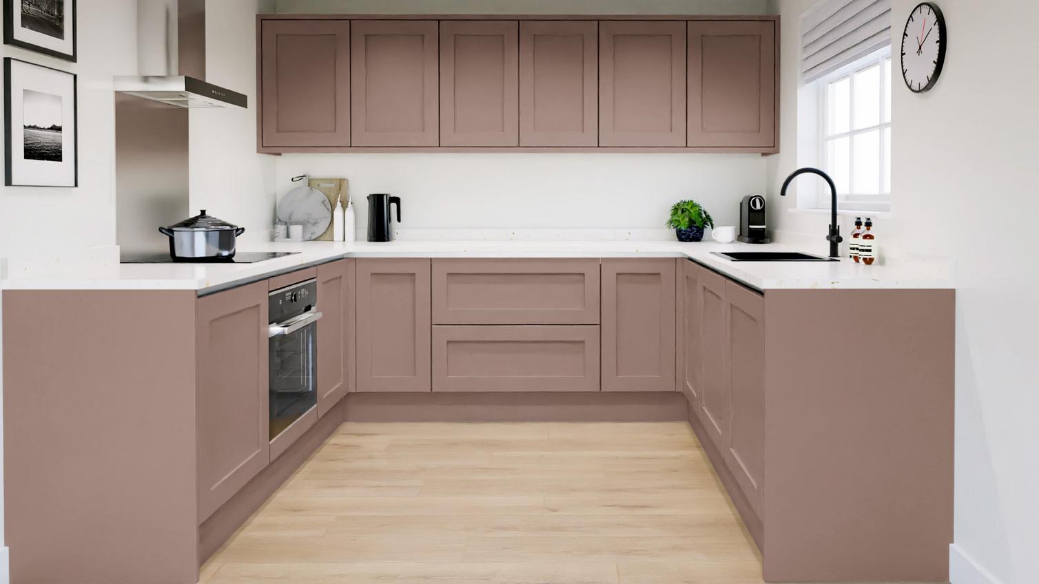 Chilcomb Antique Rose Handleless EKES Set Shot U Shape