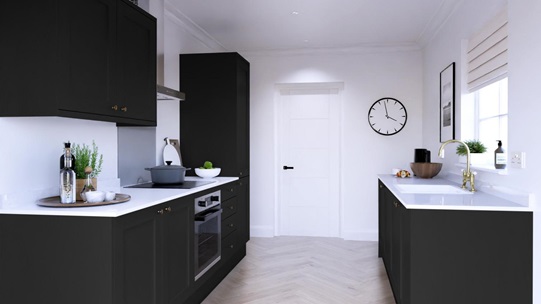 Chilcomb Paint To Order Black EKES Galley Kitchen Set