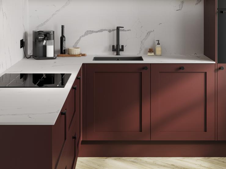 Chilcomb Paint To Order Garnet Red Worktop And Backboard