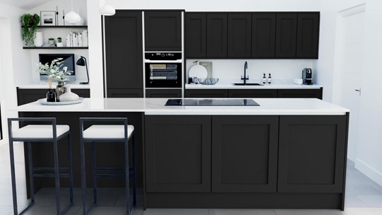 Chilcomb Black Handleless EKES Set Shot Island 