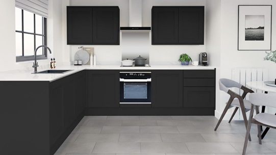 Chilcomb Black Handleless EKES Set Shot L Shape 