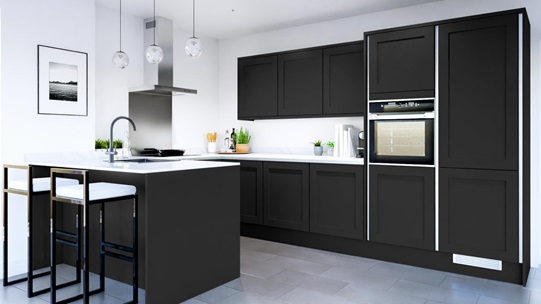 Chilcomb Black Handleless EKES Set Shot Peninsula 