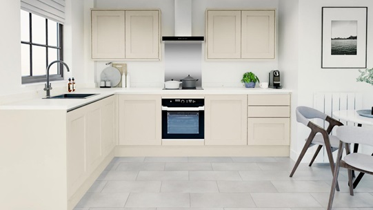 Chilcomb Linen Handleless EKES Set Shot L Shape 