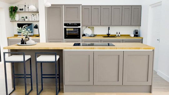 Chilcomb Mushroom Handleless EKES Set Shot Island