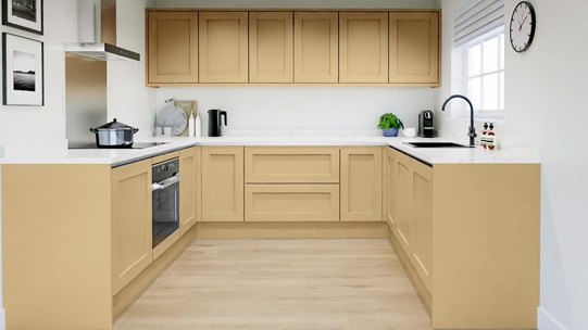 Chilcomb Saffron Handleless EKES Set Shot U Shape