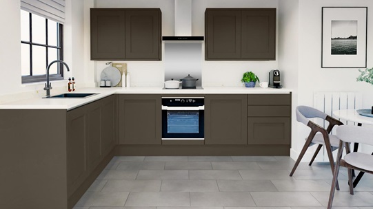 Chilcomb Truffle Handleless EKES Set Shot L Shape 