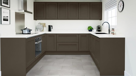 Chilcomb Truffle Handleless EKES Set Shot U Shape