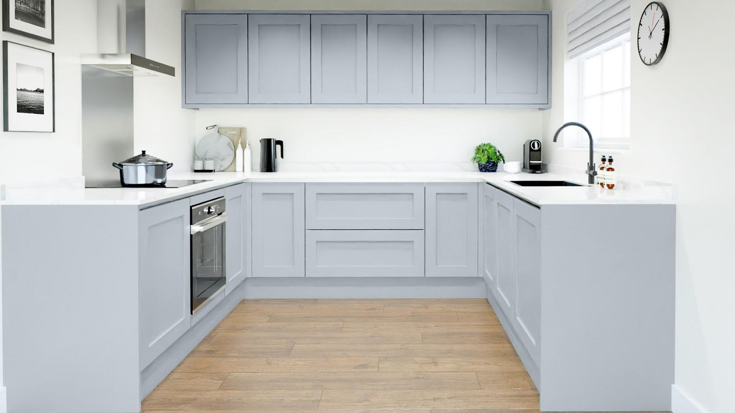 Chilcomb Seafoam Handleless EKES Set Shot U Shape