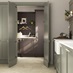 Chilcomb Estate Green and Pebble Kitchen. Truffle Utility