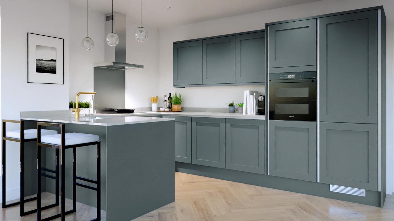 Chilcomb Handleless Laguna Blue EKES Peninsula