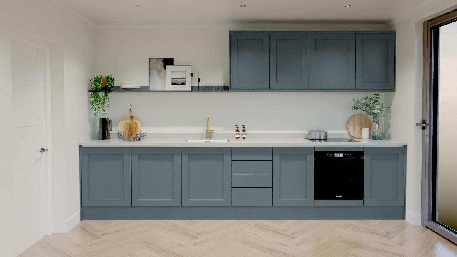 Chilcomb Handleless Laguna Blue EKES Single Wall