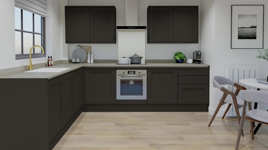 Chilcomb Handleless Ash Green EKES L Shape