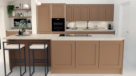 Chilcomb Handleless Terracotta EKES Island