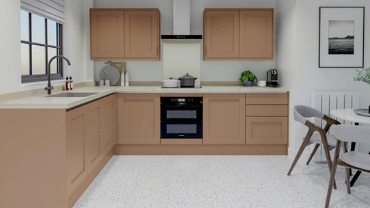 Chilcomb Handleless Terracotta EKES L Shape