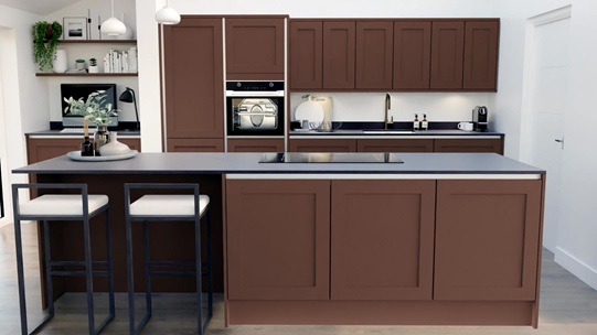 Chilcomb Handleless Earth Red EKES Island